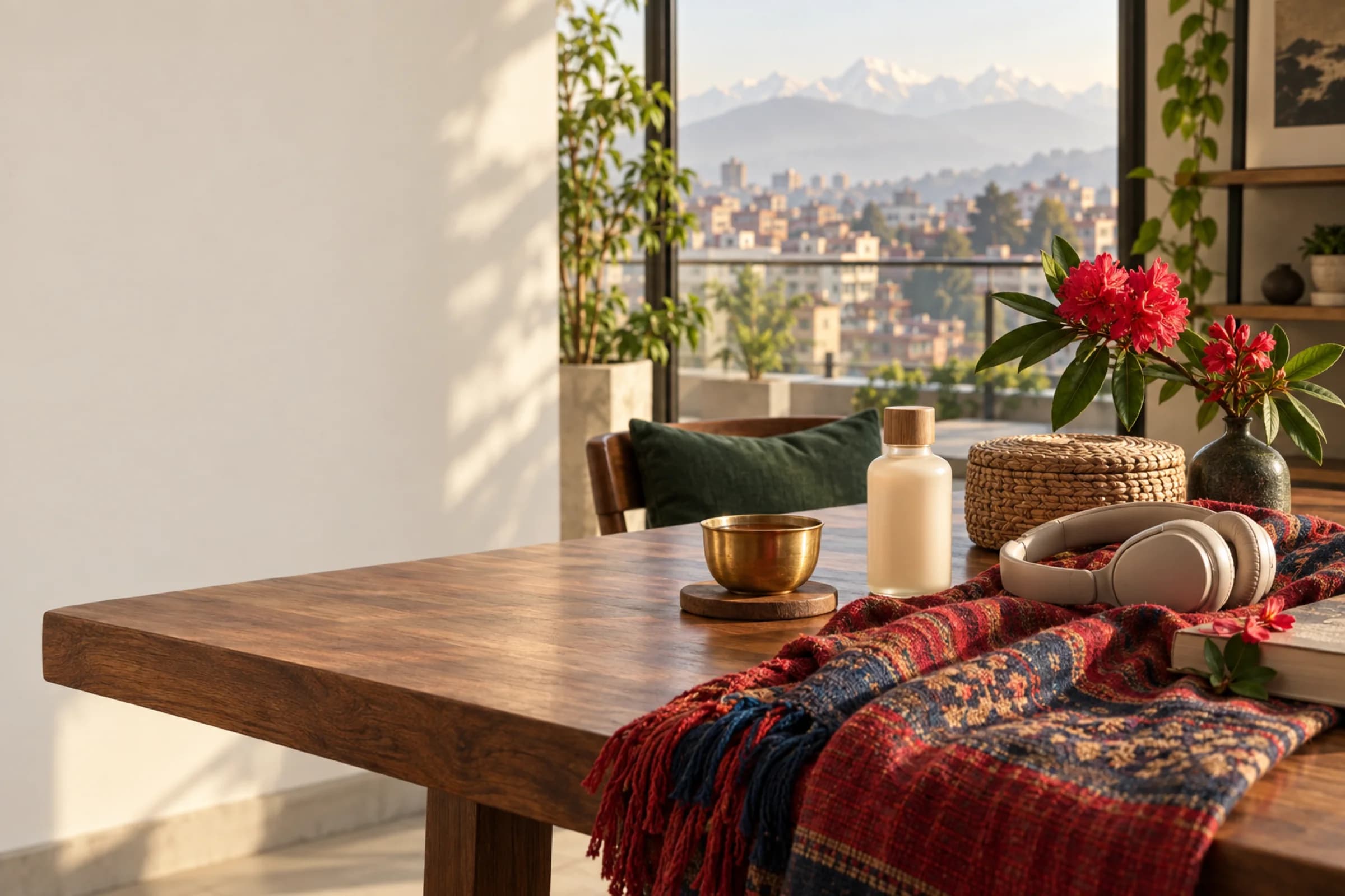A warm Kathmandu home styled with products available from Khusilo